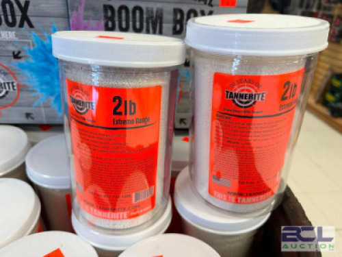 DESCRIPTION (15) 2 LB. CONTAINERS OF TANNERITE ADDITIONAL INFORMATION RETAILS FOR $16,99 PER THIS LOT IS: SOLD BY THE PIECE LOCATION MIDDLE QTY 15