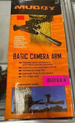 DESCRIPTION MUDDY BASIC CAMERA ARM FOR CROSSBOW BRAND / MODEL: MUDDY ADDITIONAL INFORMATION RETAILS FOR $41 LOCATION KNIFE COUNTER QTY 1