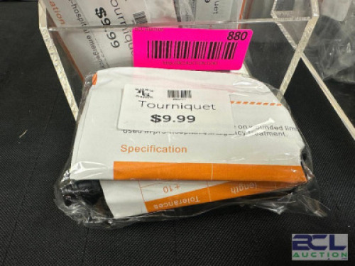 DESCRIPTION (9) TOURNIQUETS ADDITIONAL INFORMATION RETAIL EACH FOR $9.99 THIS LOT IS: SOLD BY THE PIECE LOCATION KNIFE COUNTER QTY 9