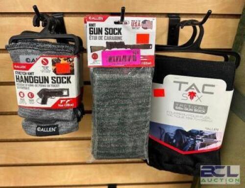 DESCRIPTION (1) LOT OF ASSORTED HANDGUN SOCKS. THIS LOT IS: ONE MONEY LOCATION SOUTH WALL QTY 1