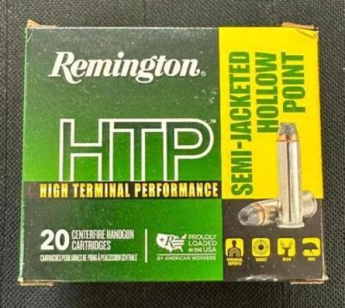 DESCRIPTION (1) 20CT BOX OF 38 SPECIAL +P AMMO BRAND / MODEL: REMINGTON HTP ADDITIONAL INFORMATION 110 GRAIN SIZE 21.99 LOCATION AMMO WALL QTY 1