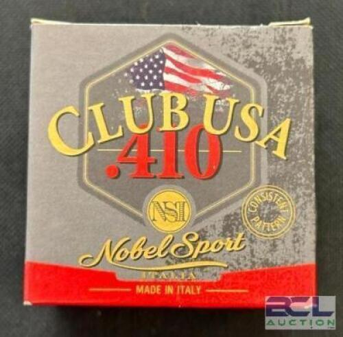 DESCRIPTION (7) 25CT BOXES OF 410 SHOTGUN SHELLS BRAND / MODEL: NOBEL SPORT ADDITIONAL INFORMATION #8 THIS LOT IS: 2-1/2" SIZE $20.99 EACH LOCATION AM