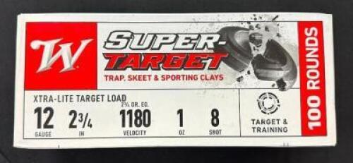 DESCRIPTION (1) 100CT BOX OF 12 GAUGE SHOTGUN SHELLS BRAND / MODEL: WINCHESTER SUPER TARGET ADDITIONAL INFORMATION #8 THIS LOT IS: 2-3/4" SIZE $50.99