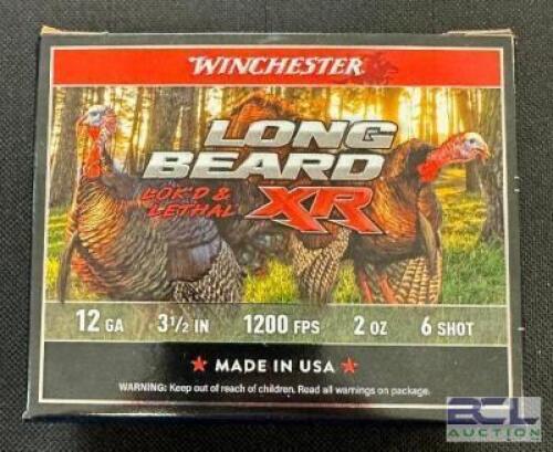 DESCRIPTION (5) 10CT BOXES OF 12 GAUGE SHOTGUN SHELLS BRAND / MODEL: WINCHESTER LONG BEARD XR ADDITIONAL INFORMATION #6 THIS LOT IS: 3-1/2" SIZE $34.9