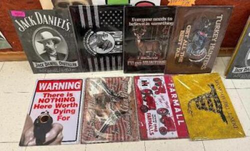 DESCRIPTION (8) ASSORTED METAL 17" X 12" METAL SIGNS THIS LOT IS: SOLD BY THE PIECE LOCATION GUN COUNTER QTY 8