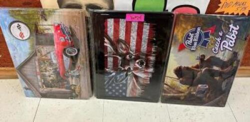 DESCRIPTION (5) METAL 17" X 12" METAL SIGNS ( 1IS A TRIPLICATE ) THIS LOT IS: SOLD BY THE PIECE LOCATION GUN COUNTER QTY 8