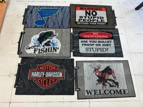 DESCRIPTION (6) ASSORTED DOOR MATS THIS LOT IS: SOLD BY THE PIECE LOCATION GUN COUNTER QTY 6