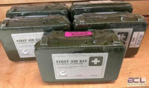 DESCRIPTION (5) FIRST AID KIT GENERAL PURPOSE. ADDITIONAL INFORMATION RETAILS FOR $30 EACH THIS LOT IS: SOLD BY THE PIECE LOCATION MIDDLE FLOOR QTY 5