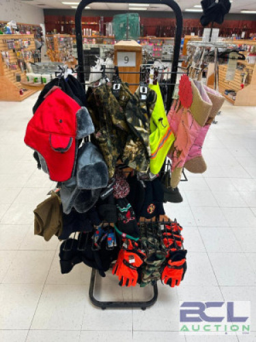 DESCRIPTION STOCKING AND HAT RACK W/ CONTENTS. LOCATION MIDDLE FLOOR QTY 1