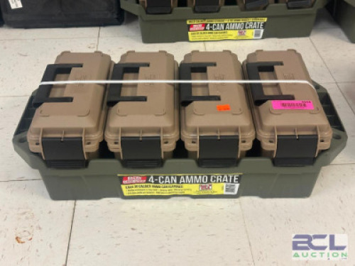 DESCRIPTION 4 CAN AMMO CRATE ADDITIONAL INFORMATION SEE PHOTOS FOR CLOSE UP OF LOT CONTENTS. SIZE MAGAZINE WALL LOCATION ONE MONEY QTY 1