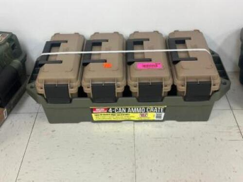 DESCRIPTION 4 CAN AMMO CRATE ADDITIONAL INFORMATION SEE PHOTOS FOR CLOSE UP OF LOT CONTENTS. SIZE MAGAZINE WALL LOCATION ONE MONEY QTY 1