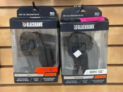 DESCRIPTION (4) - CONCEALMENT HOLSTERS BRAND / MODEL: BLACKHAWK ADDITIONAL INFORMATION SEE PHOTOS FOR CLOSE UP OF LOT CONTENTS. LOCATION SOLD BY THE P