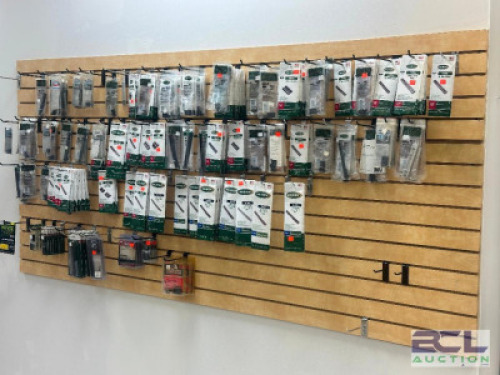 DESCRIPTION (284) - ASSORTED FIREARM COMPONENTS / BASE PIECES / ALL CONTENTS OF WALL DISPLAY SIZE BACK ROOM LOCATION ONE MONEY QTY 1
