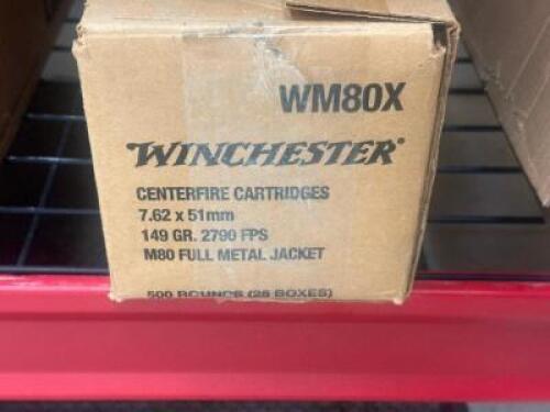 DESCRIPTION CASE OF RIFLE AMMO BRAND / MODEL: WINCHESTER SIZE BACK ROOM LOCATION ONE MONEY QTY 1