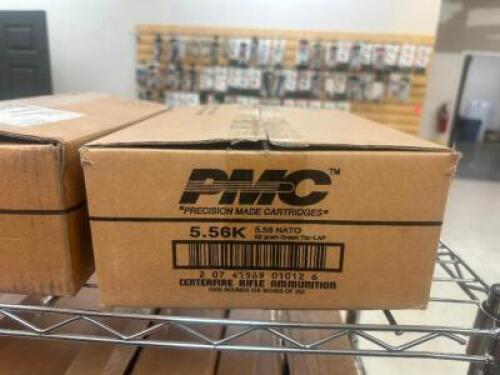 DESCRIPTION FULL CASE OF RIFLE AMMO BRAND / MODEL: PMC SIZE BACK ROOM LOCATION ONE MONEY QTY 1