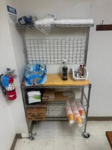 DESCRIPTION ROLLING KITCHEN CART SIZE WORKSHOP LOCATION ONE MONEY QTY 1