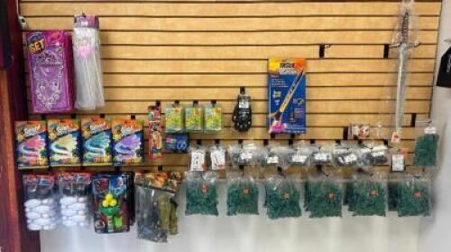 DESCRIPTION LARGE LOT OF ASSORTED CHILDREN'S TOYS, PLASTIC SOLDIERS, AND, MISC. THIS LOT IS: ONE MONEY LOCATION ENTRANCE QTY 1