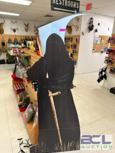 DESCRIPTION LIFT SIZE GRIM REAPER CARDBOARD CUT OUT LOCATION MIDDLE FLOOR QTY 1