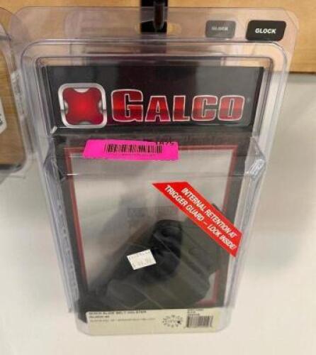 DESCRIPTION (2) GALCO GLOCK BELT HOLSTERS ADDITIONAL INFORMATION RETAILS FOR $49.99 THIS LOT IS: SOLD BY THE PIECE LOCATION WEST WALL QTY 2