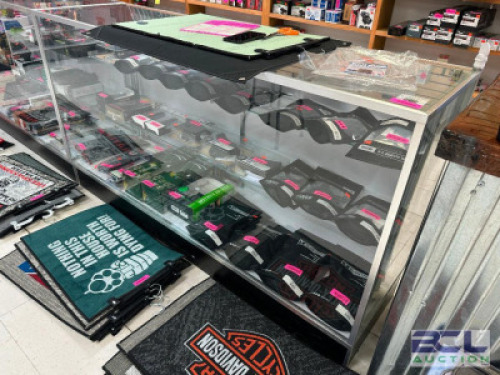 DESCRIPTION 70" GLASS SHOW CASE. ADDITIONAL INFORMATION CONTENTS ARE NOT INCLUDED. LAST DAY PICK UP ONLY LOCATION GUN COUNTER QTY 1