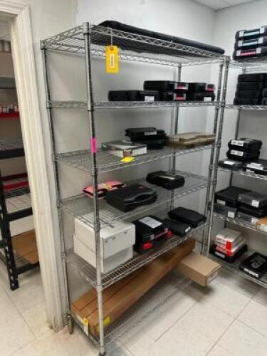 DESCRIPTION 48" X 18" SIX TIER WIRE SHELF - ON CASTERS ADDITIONAL INFORMATION CONTENTS ARE NOT INCLUDED LOCATION BACK STORAGE QTY 1