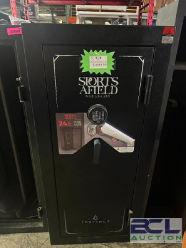 DESCRIPTION SPORTS A FIELD 24 GUN SAFE WITH DIGITAL COMBO AND KEY., BRAND / MODEL: SPORTS AFIELD LOCATION WAREHOUSE QTY 1
