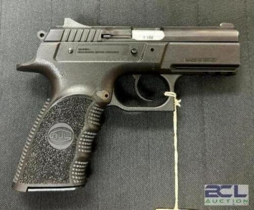DESCRIPTION BUL CHEROKEE COMPACT 9mm LUGER PISTOL BRAND / MODEL: BUL ARMORY SERIAL # CP-23545 ADDITIONAL INFORMATION COMES WITH CASE, (1) EXTRA MAG, A