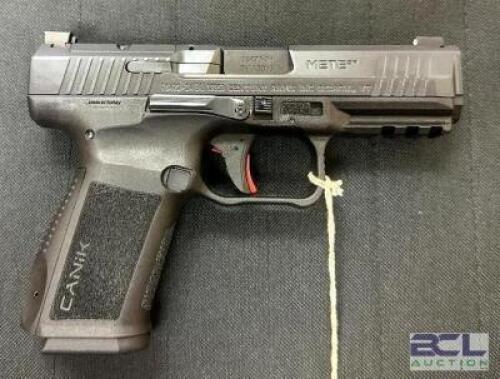 DESCRIPTION CANIK METE SF 9mm PISTOL BRAND / MODEL: CANIK SERIAL # 24BU13053 ADDITIONAL INFORMATION COMES WITH CASE, HOLSTER, (1) EXTRA MAG, AND ACCES