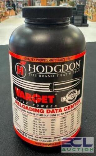 DESCRIPTION 1 LB. CONTAINER OF VARGET RIFLE POWDER BRAND / MODEL: HODGDON SIZE $59.99 LOCATION AMMO WALL QTY 1