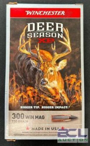 DESCRIPTION (4) 20CT BOXES OF 200 WINCHESTER MAGNUM AMMO BRAND / MODEL: WINCHESTER DEER SEASON XP ADDITIONAL INFORMATION 150 GRAIN SIZE $59.99 EACH LO