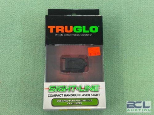 DESCRIPTION COMPACT HANDGUN LASER SIGHT BRAND / MODEL: TRUGLO SIZE OPTICS COUNTER LOCATION ONE MONEY QTY 1