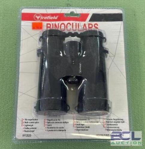 DESCRIPTION 10 X 42 BINOCULARS BRAND / MODEL: FIREFIELD SIZE OPTICS COUNTER LOCATION ONE MONEY QTY 1