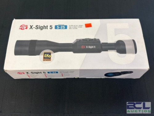 DESCRIPTION X SIGHT 5 ULTRA HD 4K DAY / NIGHT VISION RIFLE SCOPE BRAND / MODEL: ATN ADDITIONAL INFORMATION NEW IN BOX SIZE OPTICS COUNTER LOCATION ONE
