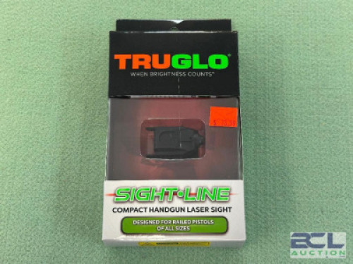DESCRIPTION COMPACT HANDGUN LASER SIGHT BRAND / MODEL: TRUGLO SIZE OPTICS COUNTER LOCATION ONE MONEY QTY 1