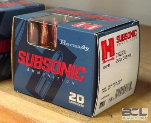 DESCRIPTION (4) - BOXES OF RIFLE AMMO BRAND / MODEL: HORNADY SIZE OPTICS COUNTER LOCATION SOLD BY THE PIECE QTY 4