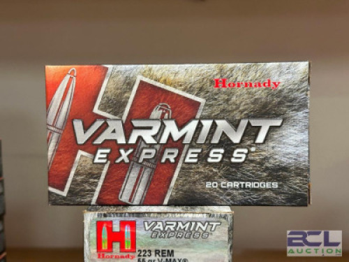 DESCRIPTION (5) - BOXES OF RIFLE AMMO BRAND / MODEL: HORNADY SIZE OPTICS COUNTER LOCATION SOLD BY THE PIECE QTY 5