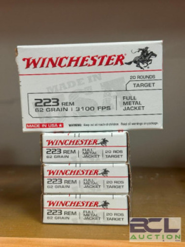 DESCRIPTION (5) - BOXES OF RIFLE AMMO BRAND / MODEL: WINCHESTER SIZE OPTICS COUNTER LOCATION SOLD BY THE PIECE QTY 5