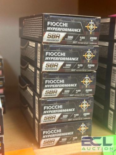 DESCRIPTION (5) - BOXES OF RIFLE AMMO BRAND / MODEL: FIOCCHI SIZE OPTICS COUNTER LOCATION SOLD BY THE PIECE QTY 5