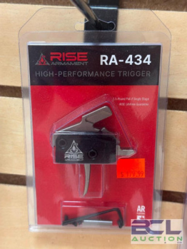 DESCRIPTION HIGH PERFORMANCE TRIGGER BRAND / MODEL: RISE SIZE OPTICS COUNTER LOCATION ONE MONEY QTY 1