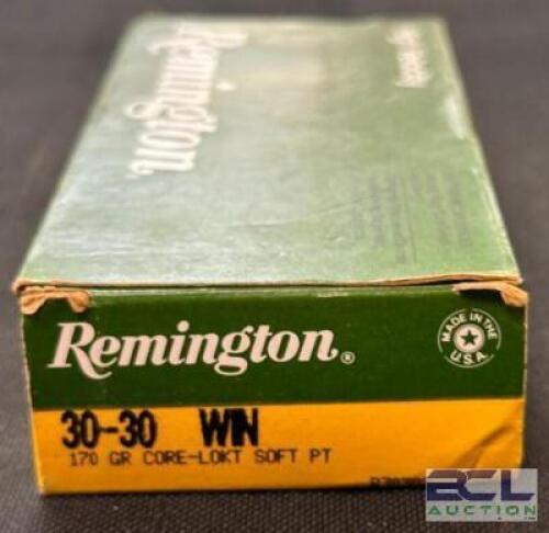 DESCRIPTION (2) 20CT BOXES OF 30-30 WINCHESTER AMMO BRAND / MODEL: REMINGTON CORE-LOKT HIGH VELOCITY ADDITIONAL INFORMATION 170 GRAIN SIZE $24.99 EACH