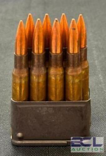 DESCRIPTION (7) 8CT BAGS OF 30-06 CLIPS AMMO SIZE $9.99 EACH LOCATION AMMO WALL QTY 7