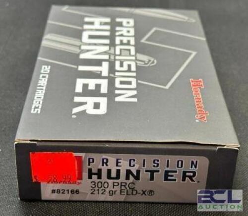 DESCRIPTION (3) 20CT BOXES OF 303 PRC AMMO BRAND / MODEL: HORNADY PRECISION HUNTER ELD-X 82166 ADDITIONAL INFORMATION 212 GRAIN SIZE $58.99 EACH LOCAT
