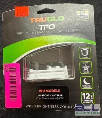 DESCRIPTION TRUGLO TG131NT17 FIBER OPTIC HANDGUN SIGHTS FOR 1911 MODELS BRAND / MODEL: TRUGLO TG131NT17 ADDITIONAL INFORMATION RETAILS FOR $109.99 LOC