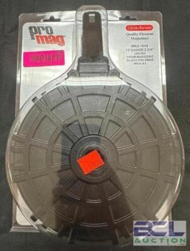 DESCRIPTION PRO MAG MKA 1919 12 GAUGE 2 3/4" 20 ROUND DRUM MAGAZINE BRAND / MODEL: PRO MAG ADDITIONAL INFORMATION RETAILS FOR $128.99 LOCATION GUN COU