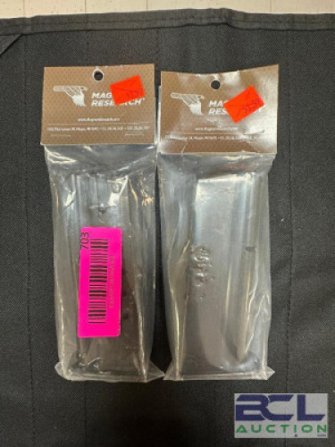 DESCRIPTION (2) .50AW 6 ROUND MAGAZINES BRAND / MODEL: MAG50 ADDITIONAL INFORMATION RETAILS FOR $53 EACH LOCATION GUN COUNTER QTY 2