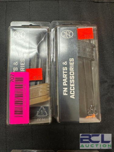 DESCRIPTION (2) FN PARTS AND ACCESSORIES 15 ROUND 9MM MAGAZINES BRAND / MODEL: 20-100379 ADDITIONAL INFORMATION RETAILS FOR $59.99 EACH THIS LOT IS: S