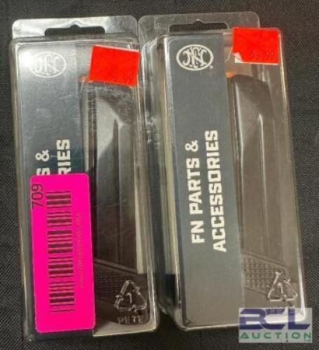 DESCRIPTION (2) FN PARTS AND ACCESSORIES 15 ROUND 9MM MAGAZINES BRAND / MODEL: 20-100379 ADDITIONAL INFORMATION RETAILS FOR $59.99 EACH THIS LOT IS: S