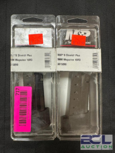 DESCRIPTION (2) M AND P 9 SHIELD PLUS 9 MM 13 ROUND MAGAZINES ADDITIONAL INFORMATION RETAILS FOR $44.99 EACH THIS LOT IS: SOLD BY THE PIECE LOCATION G