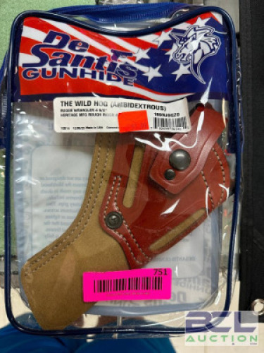 DESCRIPTION WILD HOF RUGER WRANGLER HOLSTER ADDITIONAL INFORMATION RETAILS FOR $51.99 LOCATION GUN COUNTER QTY 1