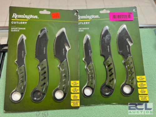 DESCRIPTION (2) REMINGTON CUTLERY SPORTSMAN SERIES KNIFE SET ADDITIONAL INFORMATION RETAIL FOR $36 EACH THIS LOT IS: SOLD BY THE PIECE LOCATION GUN CO